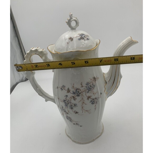 Kpm porcelain Floral Pattern Large Coffee Pot With Lidded Sugar Bowl and cream - Picture 9 of 16
